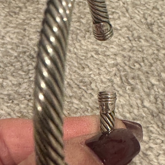 TWO Silver Twisted Cable Bracelets - Picture 7 of 13